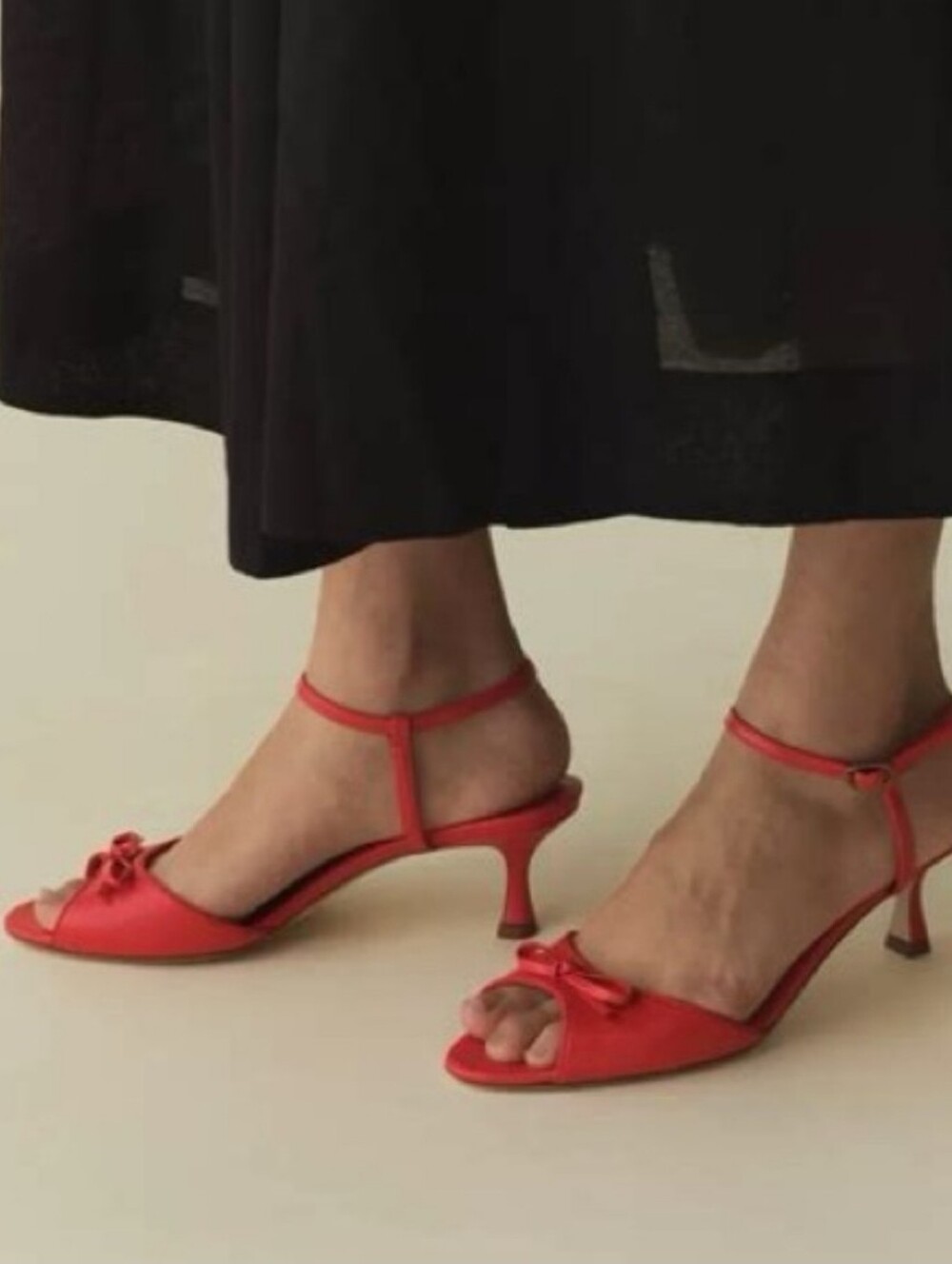 Doen Arianna bow kitten heel red shoes, 39.5